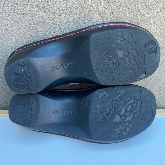 Naot Sandals Coral Womens US 6 EU 37 Leather Slip On Leather Wedge Comfort Pink - Picture 8 of 8